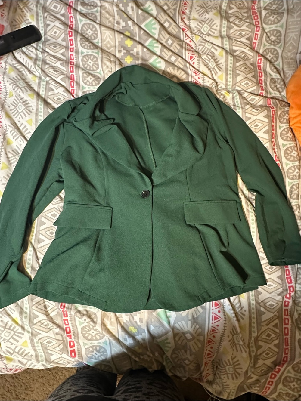 SHEIN Dark Green Single-Button Blazer and pants